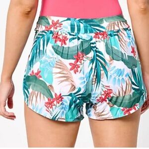 Jantzen NWT Swim Cover-Up Over-Short Polyamide 14 Green Floral Resort Wear